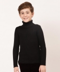 One Friday Black Solid Jumper For Kids Boys